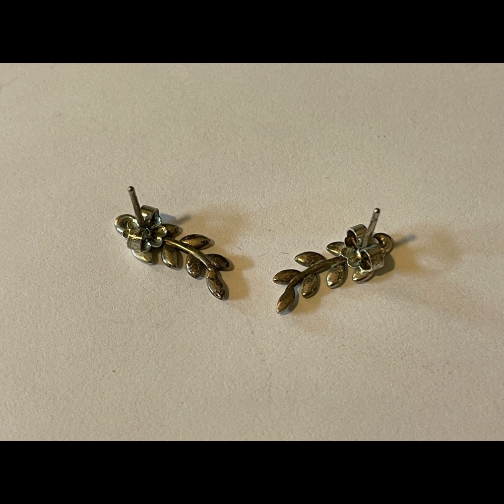 Paloma Picasso Olive Leaf Climber Earrings Sterling Silver
